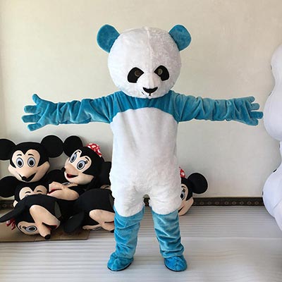 蓝色熊猫人偶服定制