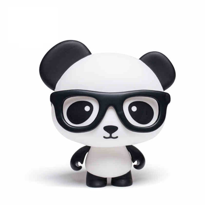 可爱熊猫眼镜搪胶立偶